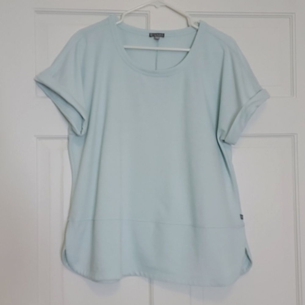 Talbots Activewear Short Sleeve Mint, Split Side Detail Hem XLP
